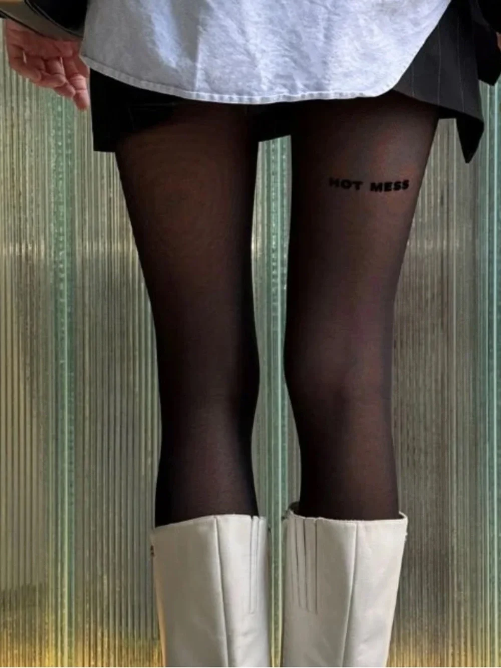 XS/S Saint Sass HOT MESS Statement Tights
